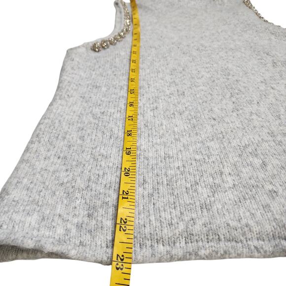 House of Harlow Womens Rhinestone Sleeveless Mock Neck Sweater Large Wool Blend - Picture 8 of 10